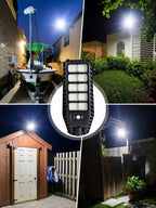 Solar LED Outdoor Light with Motion Sensor and Remote — 180 LEDs – 180 LED – close-up detail view