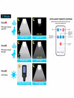 Solar LED Outdoor Light with Motion Sensor and Remote — 180 LEDs – 180 LED – usage demonstration