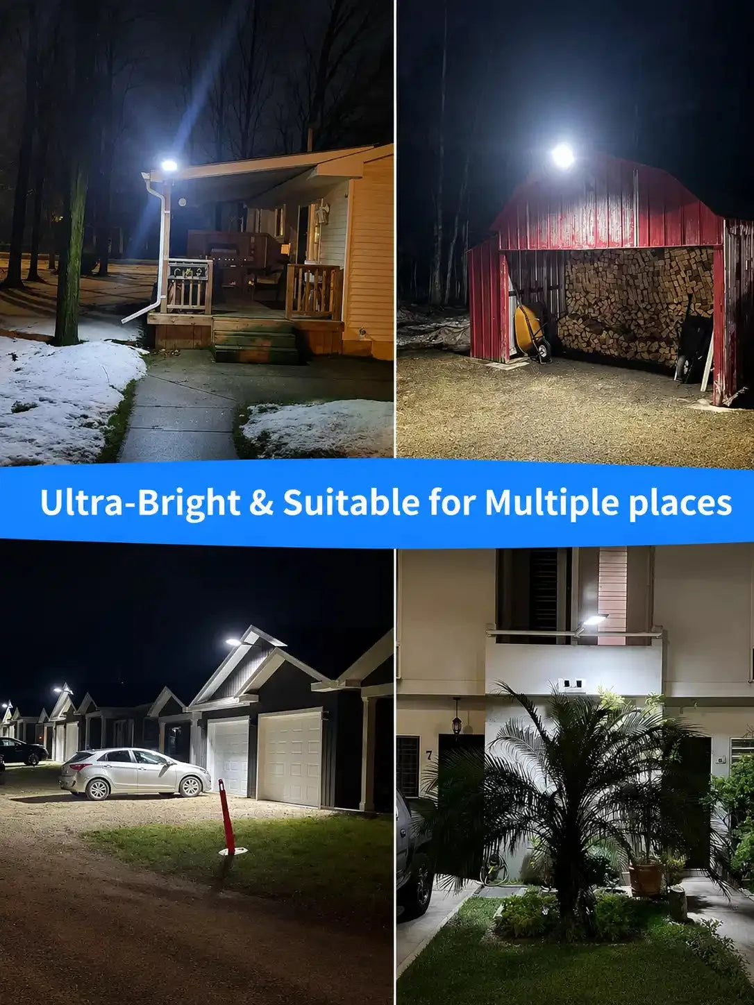 Solar LED Outdoor Light with Motion Sensor and Remote — 180 LEDs – motion sensor remote – in-use lifestyle demonstration