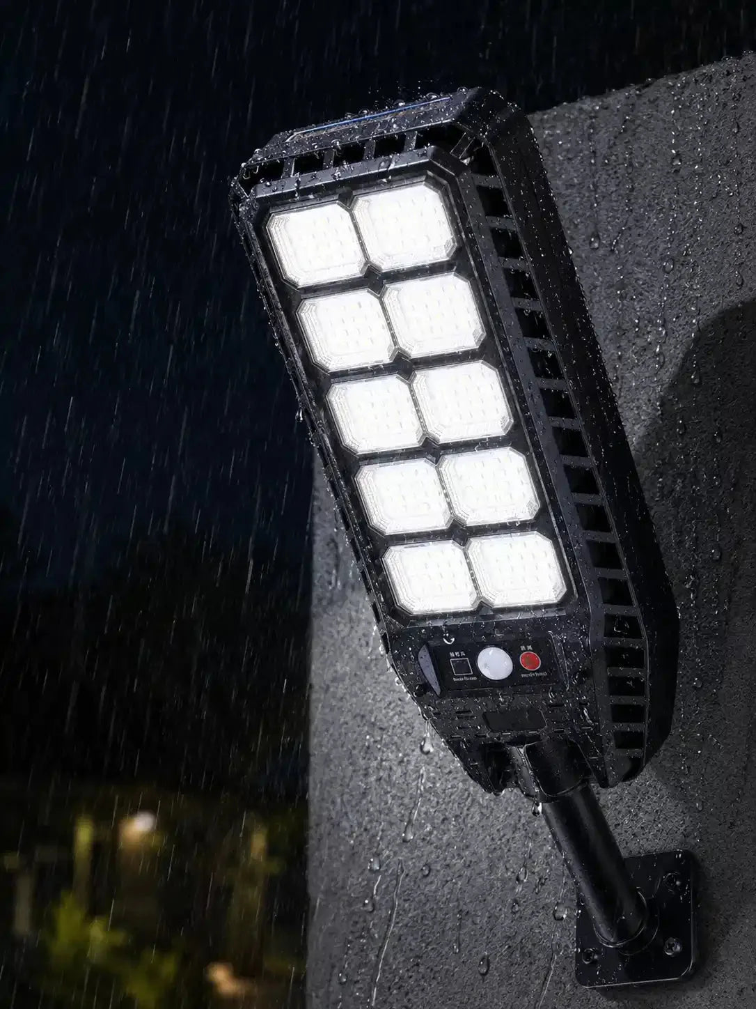 Solar LED Outdoor Light with Motion Sensor and Remote — 180 LEDs – solar outdoor light – product features and specifications