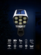 Solar Motion Sensor Security Light with Dummy Camera Look – outdoor LED – in-use lifestyle demonstration