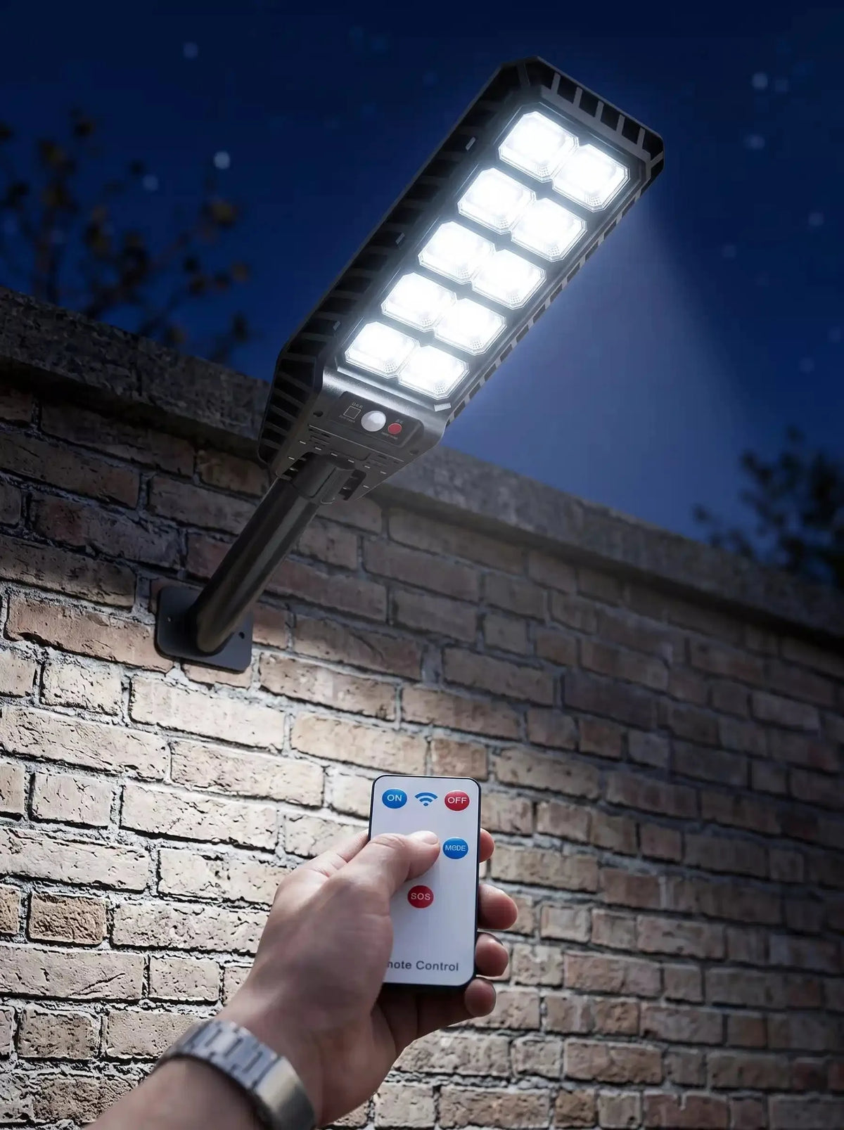 Solar LED Outdoor Light with Motion Sensor and Remote — 180 LEDs – 180 LED – main product view
