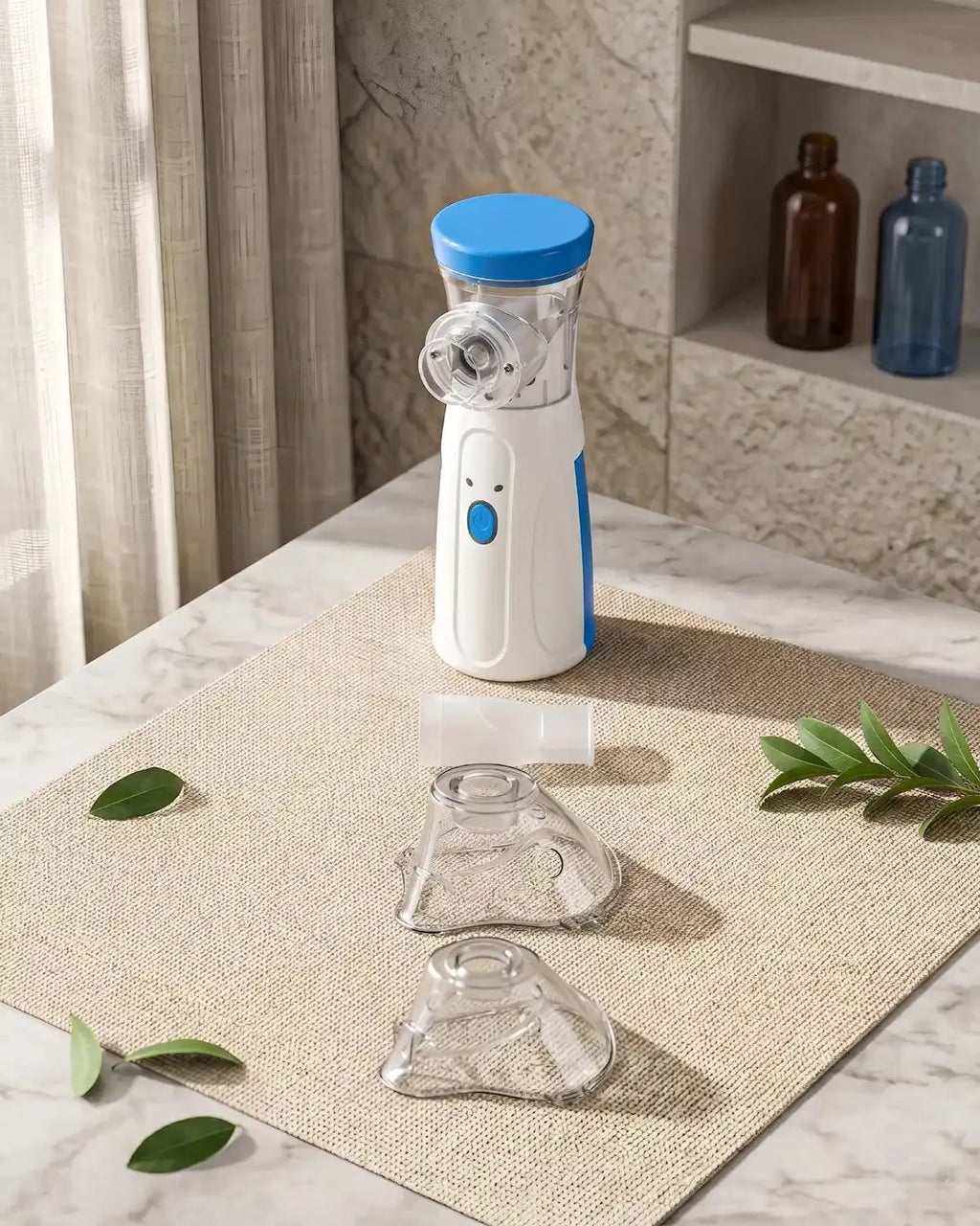 Portable Mesh Nebulizer – medical inhaler – in-use lifestyle demonstration