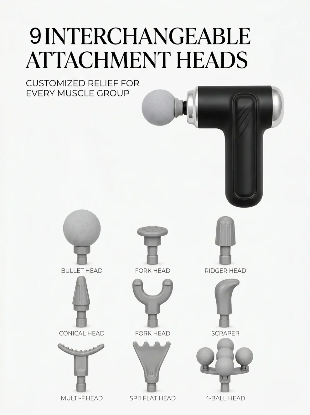 MAXTOP MP-999 Three-Head Massage Gun