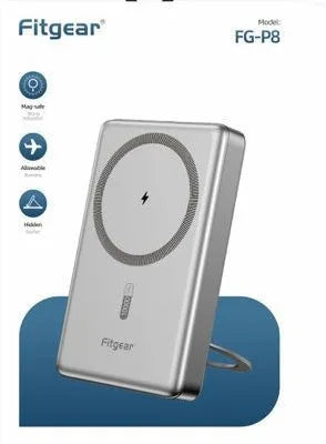 Fitgear FG-P8 10000mAh magnetic wireless power bank with digital display and stand