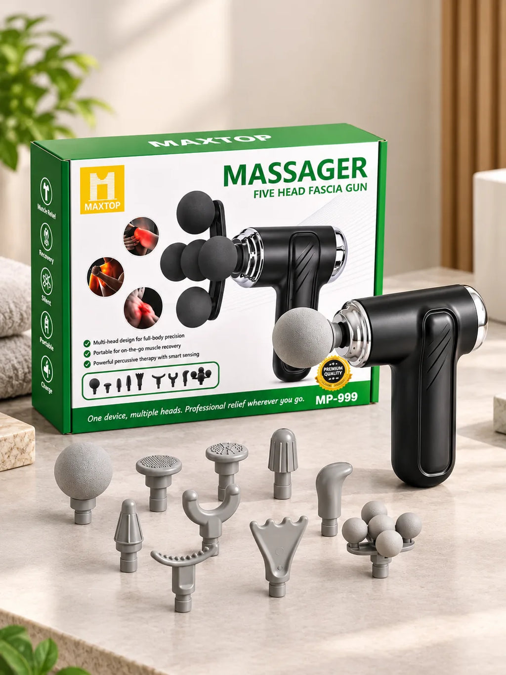 MAXTOP MP-999 Five-Head Massage Gun