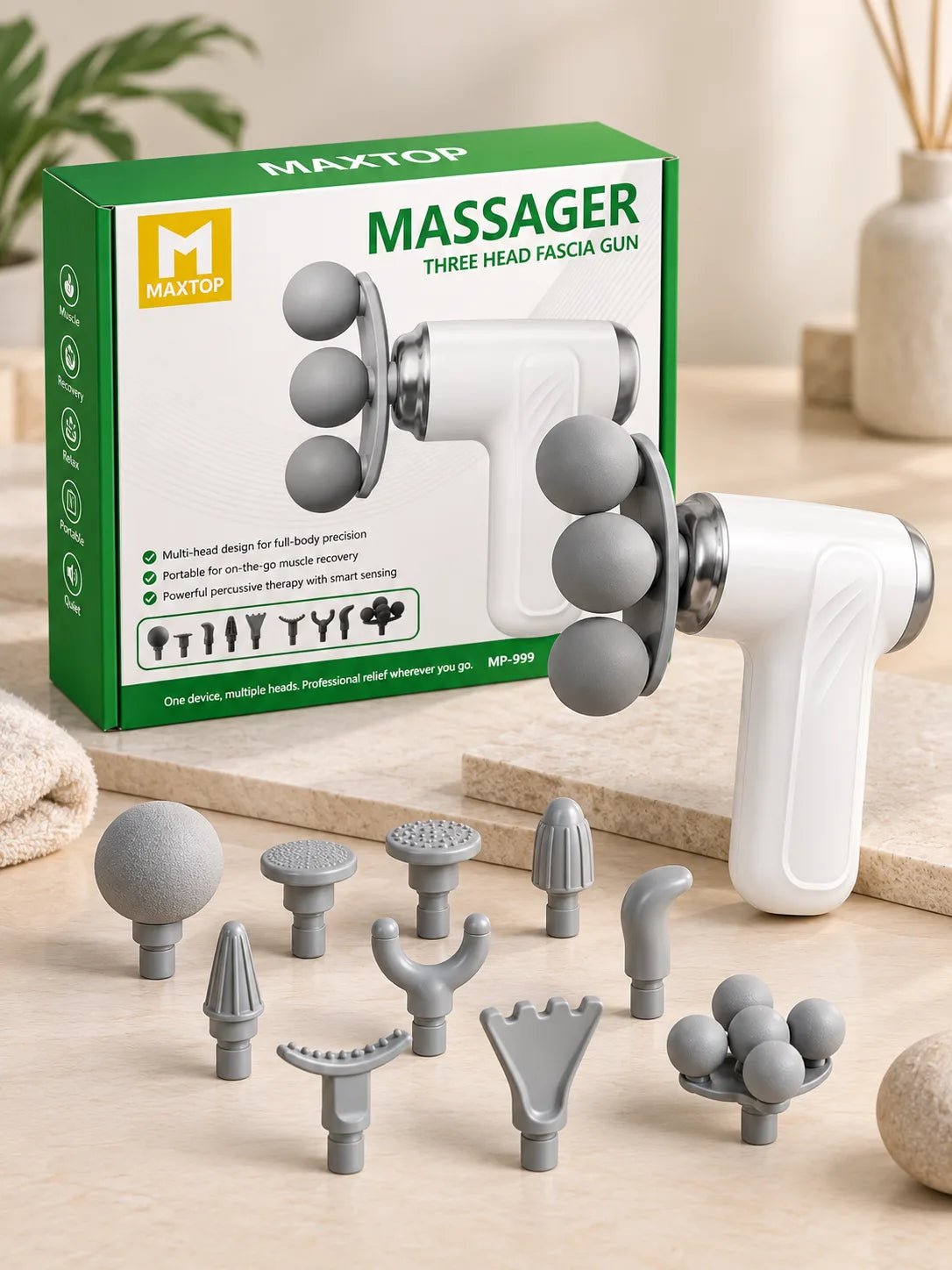 MAXTOP MP-999 Three-Head Massage Gun