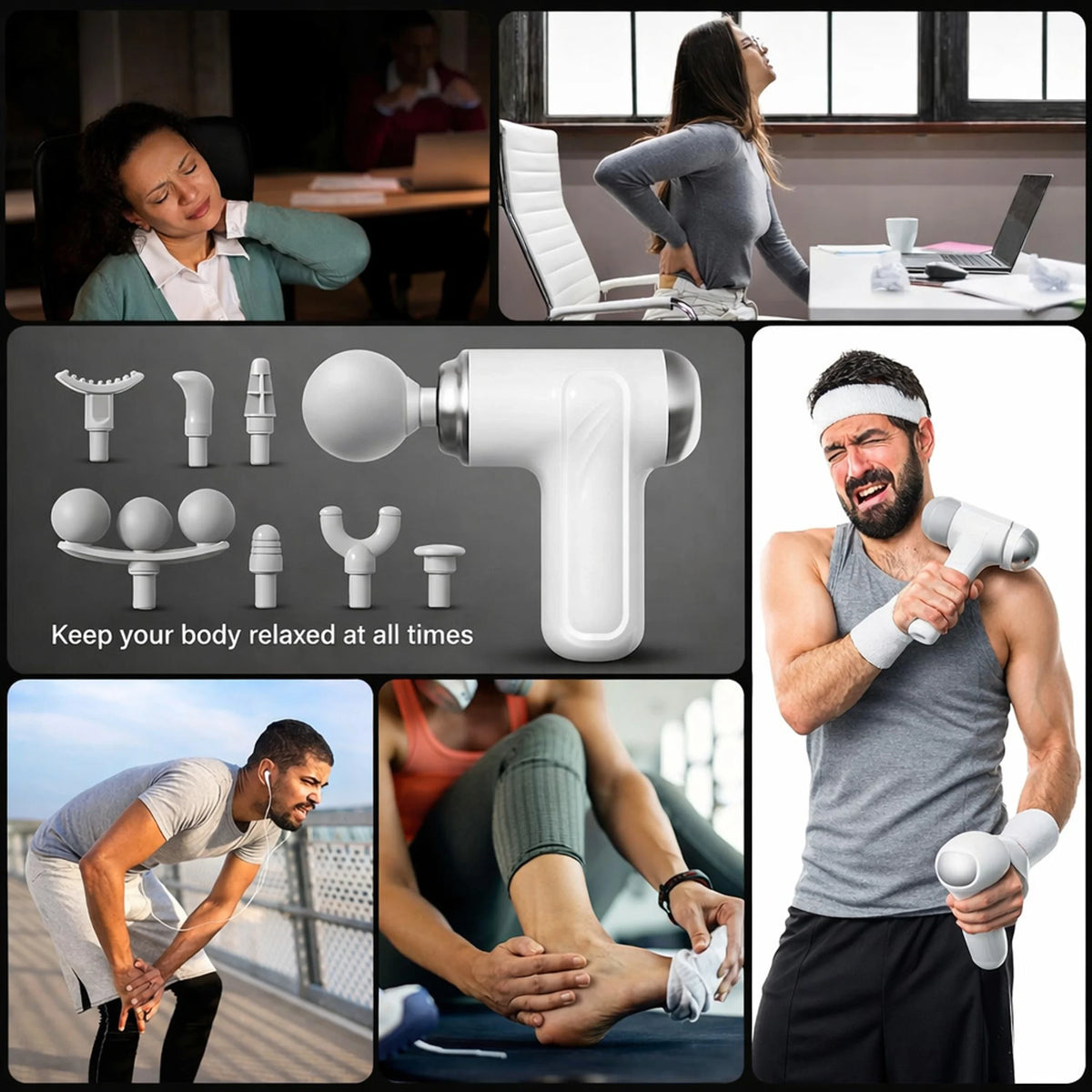 MAXTOP MP-999 Three-Head Massage Gun – three-head massage gun – main product view